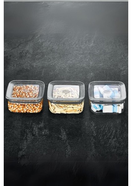 Ahmet Vip Ahmet VP-327 Kare 3X350 ml Saklama Kabı (8), Şeffaf