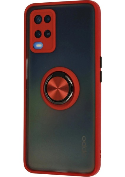 İEG Oppo A54 4G Kılıf Montreal Yüzüklü Silikon Kapak - Kırmızı fiyatları