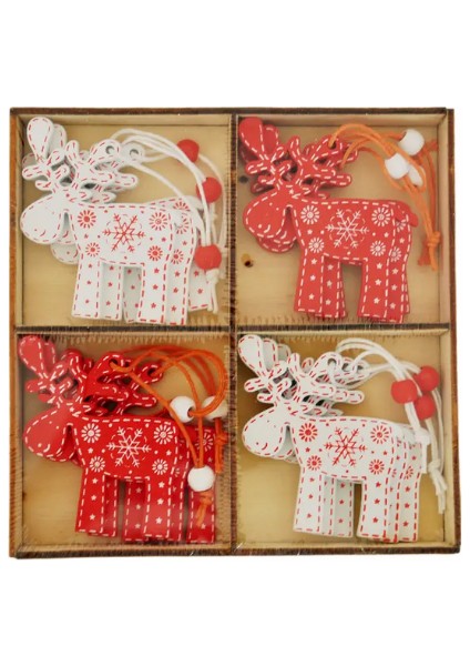 Yılbaşı Ağacı Süsü Ahşap Yılbaşı Ağacı Süsü 12 Adet fiyatları