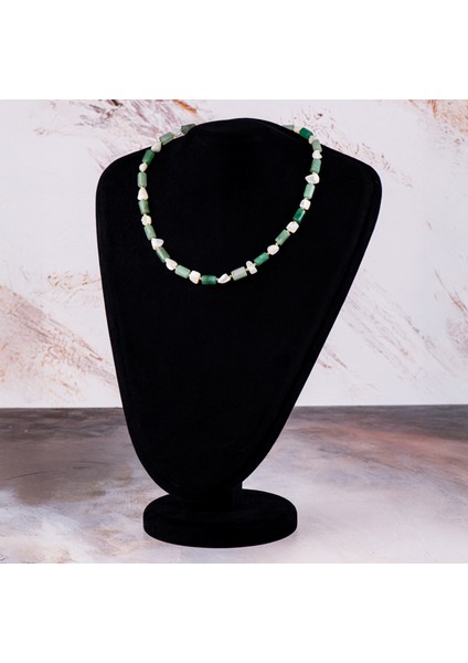 Aventurin ve Sedef Doğal Taş Kadın Kolye – Zarafet, Denge ve Doğal Işıltı Kolyesi modelleri