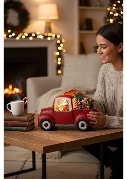 Yılbaşı Işıklı Kar Kamyonu – Müzikli & Kar Püskürtmeli