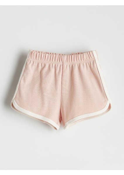 Yeni Sezon Bisiklet Yaka Basic Kız Bebek Şortlu Pijama Takımı fırsatları