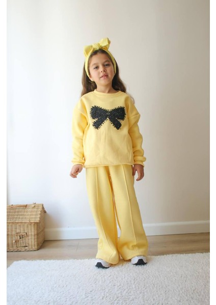 Kız Çoçuk Taş Işlemeli Fiyonk Tasarım 2 Li Takım fiyatları