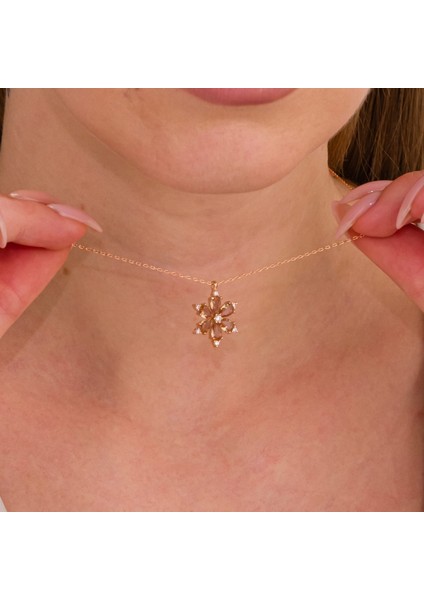 Zultanit Taşlı Papatya Gümüş Kolye modelleri