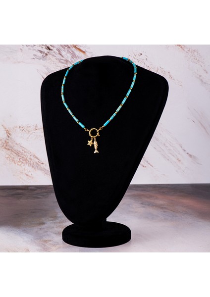 Mavi Varisit Doğal Taş Kadın Kolye – Huzur, Zarafet ve Modern Enerji Kolyesi