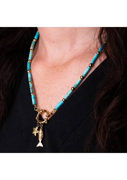 Mavi Varisit Doğal Taş Kadın Kolye – Huzur, Zarafet ve Modern Enerji Kolyesi modelleri