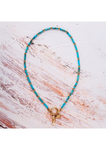 Mavi Varisit Doğal Taş Kadın Kolye – Huzur, Zarafet ve Modern Enerji Kolyesi fırsatları