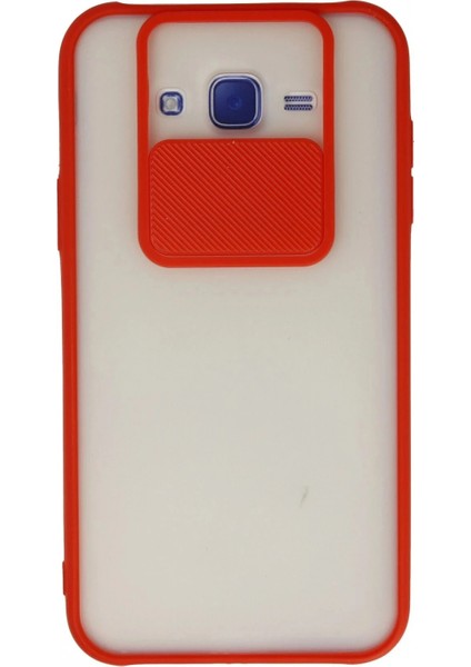 Ieg Samsung Galaxy J7 Kılıf Palm Buzlu Kamera Sürgülü Silikon - Kırmızı