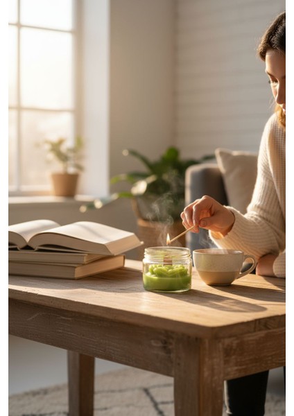 El Yapımı | Şakayık Detaylı Fıstık Yeşili Kokulu Mum - Sevgiliye Hediye - Yıl Dönümü fiyatları