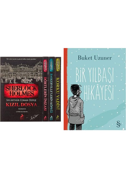 Sherlock Holmes Bütün Romanlar - 5 Kitap Set: 4 Kitaplık Kutulu Set + Bir Yılbaşı Hikayesi