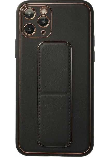 Ieg iPhone 11 Pro Kılıf Coco Deri Standlı Kapak - Siyah