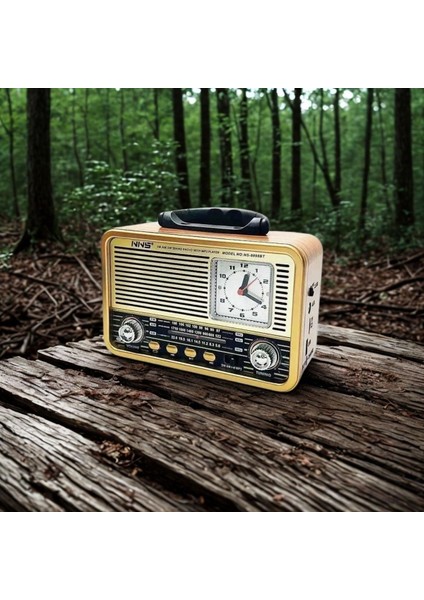 Buffer® Orta Boy Saat Göstergeli Retro Ahşap Tasarım Bluetooth Hoparlörlü Radyo – Fm/am Destekli, Şarjlı ve Taşınabilir Radyo NS-8898 fiyatları