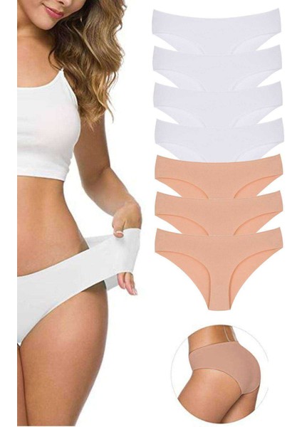 7 Adet Kadın Dikişsiz Lazer Kesim Esnek Iz Yapmayan Külot S3