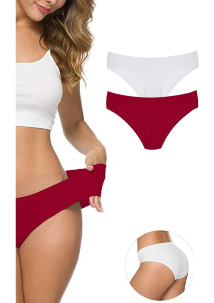 2 Adet Kadın Dikişsiz Lazer Kesim Esnek Iz Yapmayan Külot S5