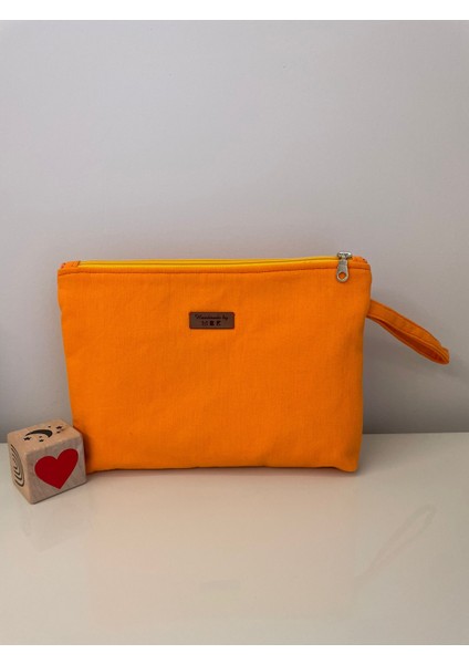 Gabardin Kumaştan Portföy Çanta-Turuncu Düz modelleri