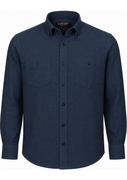 Erkek Çift Cep Kışlık Kaşmir Gömlek