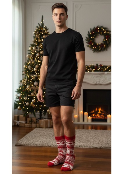 Erkek Yılbaşı Soket Çorap – Pamuklu, Desenli, Sıcak Tutan Noel Temalı 40-45 Numara indirimleri