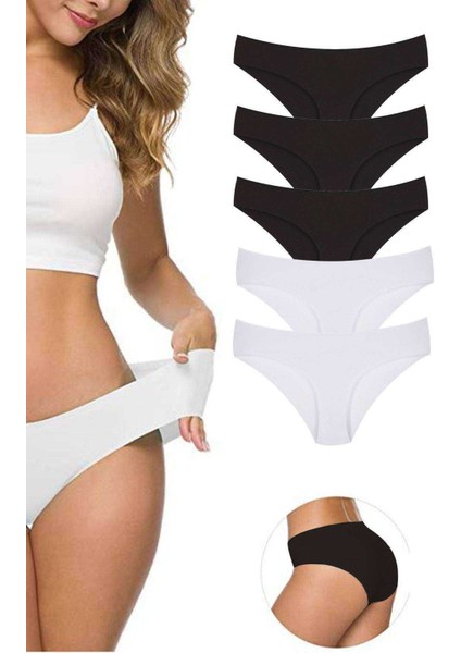 5 Adet Kadın Dikişsiz Lazer Kesim Esnek Iz Yapmayan Külot S1