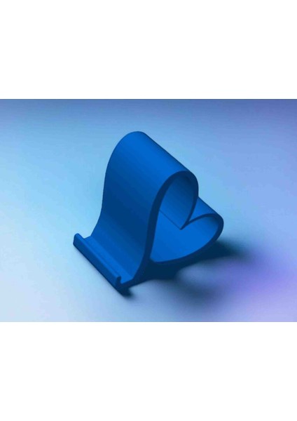 Kalp Şeklinde Cep Telefonu Tutucu | Aşk Temalı Masaüstü Standı | Universal Uyumlu Dekoratif Telefon Aparatı Mavi