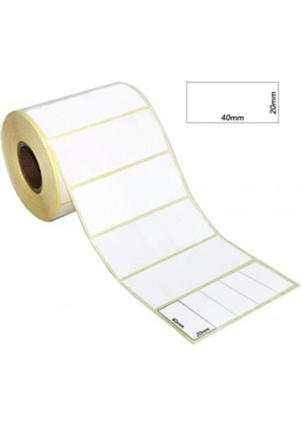 Tanex Barkod Etiketi Termal Eco 20X40 mm 25 mm Çap 5000 Li 4 Lü