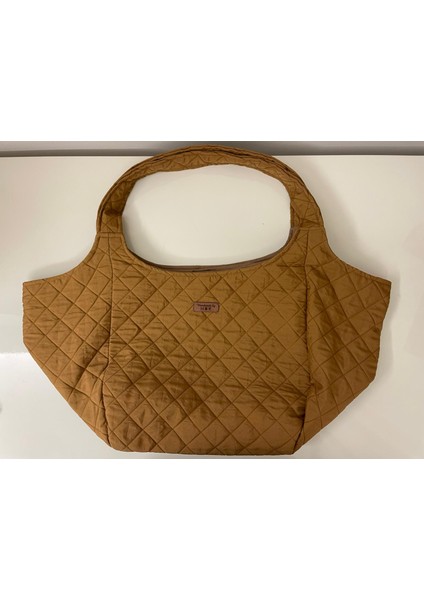 Kapitone Baklava Desenli Kumaş Çanta