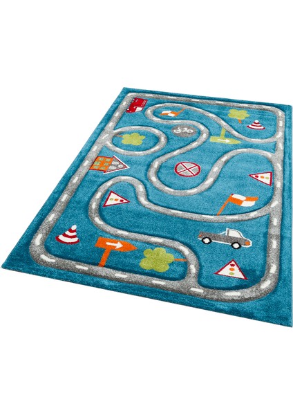 Dream 19 Blue Grey Canlı Renkleri ve Hav Toz Vermez Yapısı ile Çocuk ve Bebek Odası Halısı modelleri