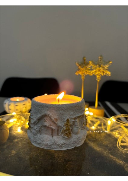 Kış ve Ev Temalı Dekoratif Soyawax Mum Hediyelik Kar Küresi Mum fiyatları