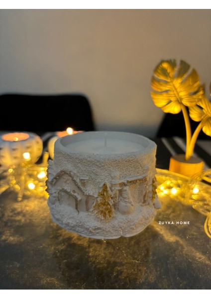 Kış ve Ev Temalı Dekoratif Soyawax Mum Hediyelik Kar Küresi Mum indirimleri