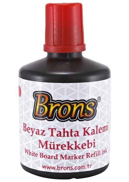 Brons Tahta Kalem Mürekkebi 100 cc Kırmızı BR-355 ( 6 Adet ) fiyatları