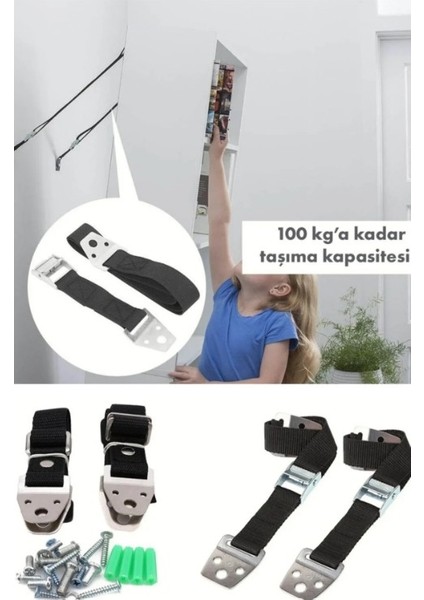 LCD LED Tv Askısı Dolap Gardırop Büfe Kitaplık Sabitleme Bebek Çoçuk Koruma Deprem Güvenlik Kemeri fiyatları