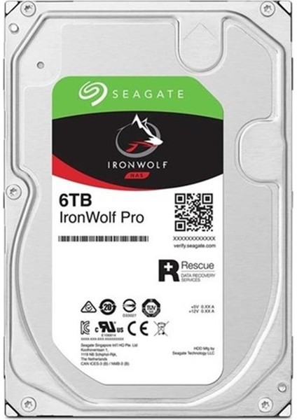 6 Tb Seagate 3.5 Ironwolf Pro Sata3 7200RPM 256MB ST6000NT001 (5 Yıl Resmı Dıst Garantılı)