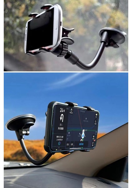 Buffer® Akrobat Cama Sabitlenen Güçlü Vakumlu 360 Derece Dönen Tüm Modellere Uyan Oto Telefon Tutucu