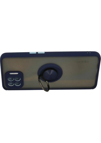 Ieg Oppo Reno 4 Lite Kılıf Montreal Yüzüklü Silikon Kapak - Lacivert modelleri