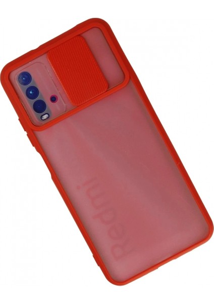 Ieg Xiaomi Redmi 9t Kılıf Palm Buzlu Kamera Sürgülü Silikon - Kırmızı fiyatları