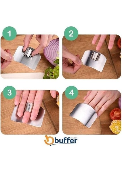Buffer® 2li Metal Parmak Koruyucu Hızlı ve Güvenli Kesme Paslanmaz Çelik Koruyucu Aparat