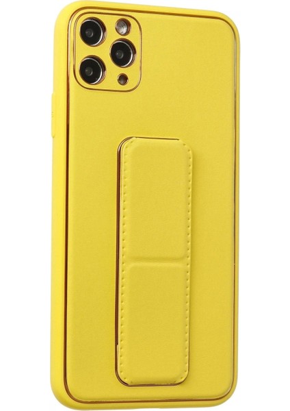 Ieg iPhone 11 Pro Max Kılıf Coco Deri Standlı Kapak - Sarı fiyatları