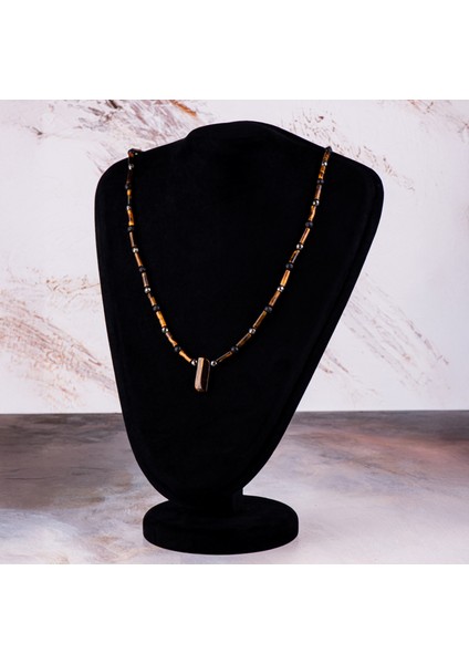 Pirit, Kaplan Gözü ve Lav Taşı Doğal Taş Erkek Kolye – Güç, Koruma ve Denge Kolyesi fiyatları