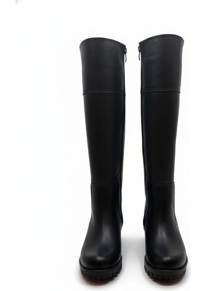 Hakiki Deri Siyah Kadın Çizme - 25ENV1044