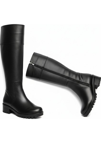Hakiki Deri Siyah Kadın Çizme - 25ENV1044 fırsatları