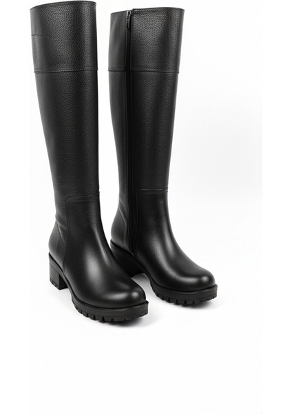 Hakiki Deri Siyah Kadın Çizme - 25ENV1044 indirimleri