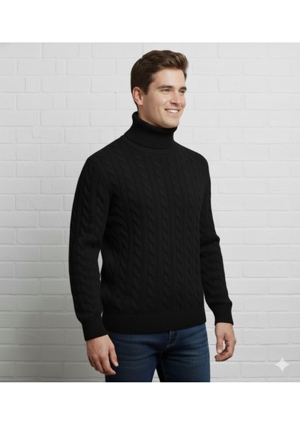 Erkek-Bogazlı-Saç Örgülü-Balıkçı Yaka-Kazak