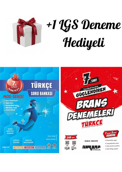 Nartest 7.sınıf Mod Türkçe Soru Bankası ve Ankara Güçlendiren Branş Denemeleri + 1 Deneme Hediyeli