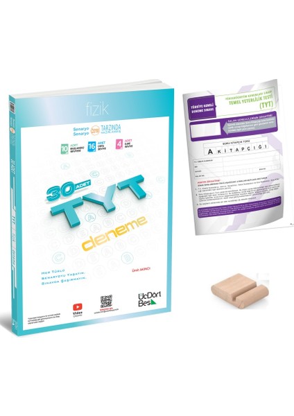 Tyt Fizik Deneme / 30 Branş Deneme Üçdörtbeş - 345 / Yks 2026 + Tyt Deneme+Telefon Tutucu
