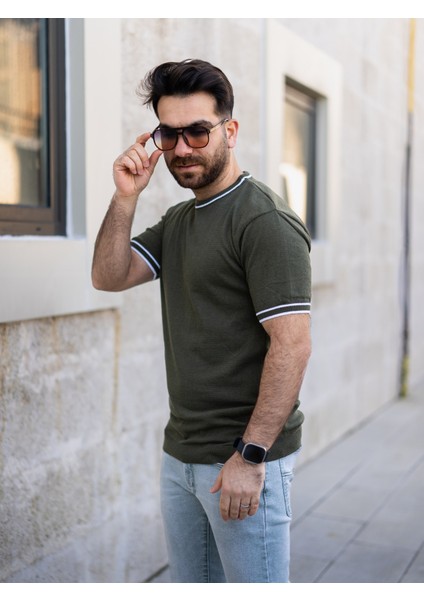 Triko T-Shirt Haki Renk modelleri
