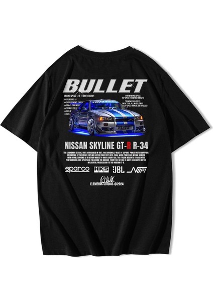 Unisex Oversize Nissan Skyline Gt-R R-34 Bullet T-Shirt