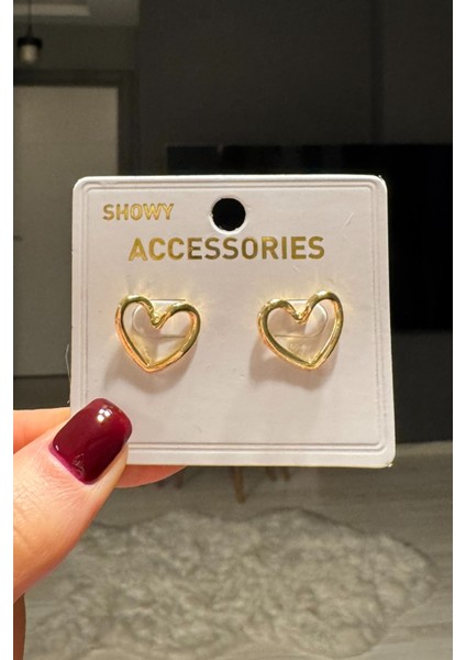 Kadın Minimal Kalp Küpe