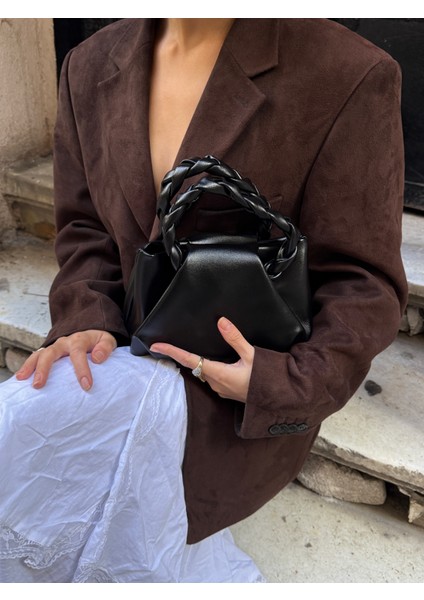 Ilot.ıstanbul | Örgü Saplı Yumuşak Dökümlü Pouch Çanta El Çantası Trend Clutch modelleri