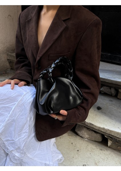 Ilot.ıstanbul | Örgü Saplı Yumuşak Dökümlü Pouch Çanta El Çantası Trend Clutch fırsatları