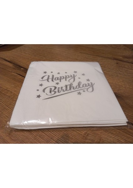 2 Paket Happy Birthday Doğum Günü Peçetesi Gümüş Toplam 32 Adet Peçete Parti Peçetesi fiyatları