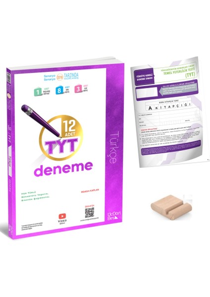 Tyt Türkçe Deneme / 12 Branş Deneme Üçdörtbeş - 345 / Yks 2026 + Tyt Deneme+Telefon Tutucu